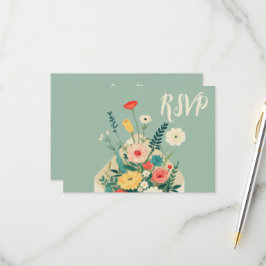 Wildblumen Hochzeit im botanischen Garten RSVP Karte