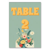 Wildblumen Hochzeit im botanischen Garten Tischnummer (Vorderseite)