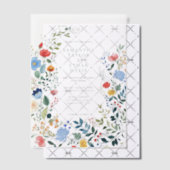 Wildblumen Hochzeit im farbenfrohen Garten Pergament Einladungen (Versetzt (Einladung))