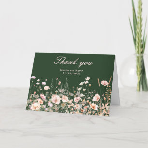 Wildblumen-Hochzeit im Frühlings-Blush-Ton Dankeskarte