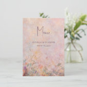 Wildblumen Hochzeit mit Aquarellblumen Menükarte (Stehend Vorderseite)