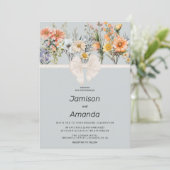 Wildblumen Hochzeit mit botanischem Blumenzauber Einladung (Stehend Vorderseite)