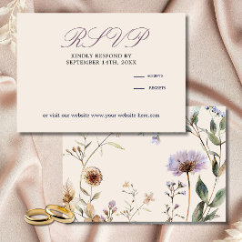 Wildblumen Hochzeit mit floraler Elegant RSVP Karte