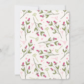 Wildblumen Hochzeit mit rosa und grünem Longsteg Einladung (Rückseite)