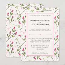 Wildblumen Hochzeit mit rosa und grünem Longsteg