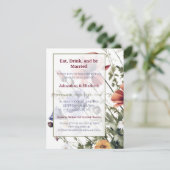 Wildblumen Hochzeit Probe Dinner Einladung (Stehend Vorderseite)