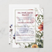 Wildblumen Hochzeit Probe Dinner Einladung (Vorne/Hinten)