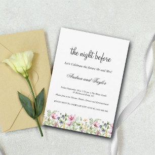 Wildblumen Hochzeit Probe Dinner Einladung