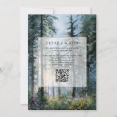Wildblumen Hochzeit QR Code Elegant Einladung (Rückseite)