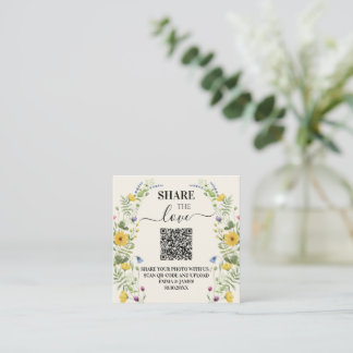 Wildblumen-Hochzeit-QR-Code-Foto Begleitkarte