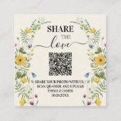 Wildblumen-Hochzeit-QR-Code-Foto Begleitkarte (Vorderseite)