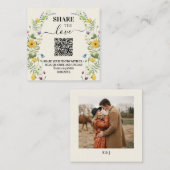Wildblumen-Hochzeit-QR-Code-Foto Begleitkarte (Vorne/Hinten)