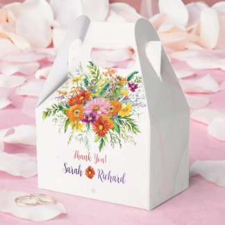 Wildblumen-Hochzeit, rustikale Floral Danksagung & Geschenkschachtel