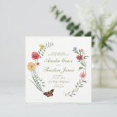 Wildblumen-Hochzeit Save the Date Einladung (Stehend Vorderseite)