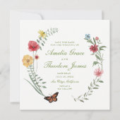 Wildblumen-Hochzeit Save the Date Einladung (Vorderseite)