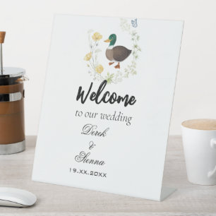 Wildblumen-Hochzeit Stockente Sockelschild