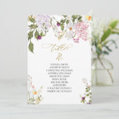 Wildblumen Hochzeit Tischnummer 2 Sitzplan (Stehend Vorderseite)