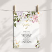 Wildblumen Hochzeit Tischnummer 4 Sitzplan