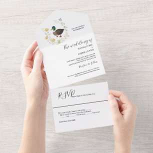 Wildblumen-Hochzeit von Stockenten All In One Einladung