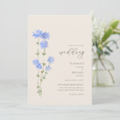 Wildblumen Hochzeiten laden Blumendruck oder Digit Einladung (Stehend Vorderseite)