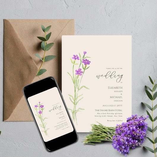Wildblumen Hochzeiten laden Blumendruck oder Digit Einladung