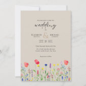 Wildblumen Hochzeiten laden Blumendruck oder Digit Einladung (Vorderseite)