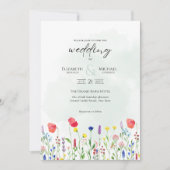 Wildblumen Hochzeiten laden Blumendruck oder Digit Einladung (Vorderseite)