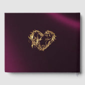 Wildblumen, Hochzeiten mit Band und Herz - Lila Gästebuch (Rückseite)