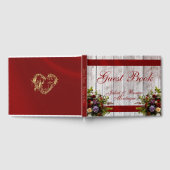 Wildblumen, Hochzeiten mit Band und Herz - Rot Gästebuch (Voll)