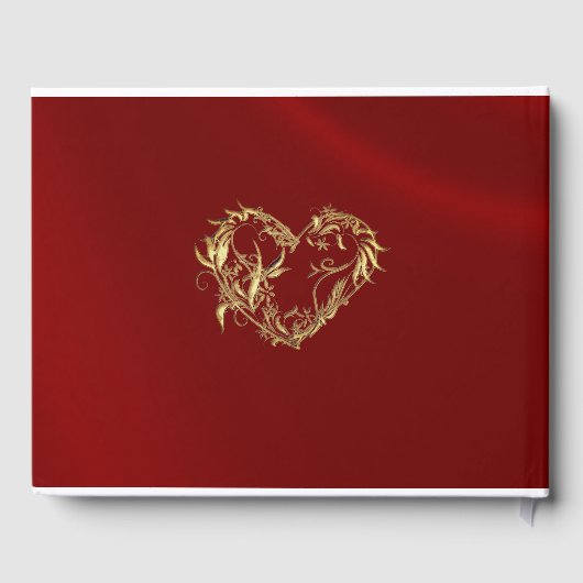 Wildblumen, Hochzeiten mit Band und Herz - Rot Gästebuch (Rückseite)