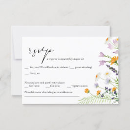 Wildblumen Hochzeiten-RSVP-Karte Einladung