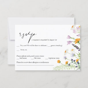 Wildblumen Hochzeiten-RSVP-Karte Einladung