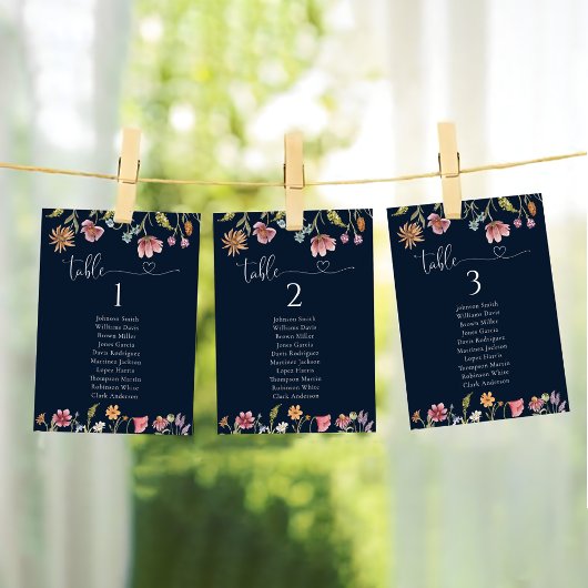 Wildblumen Hochzeiten von Tafelkarten