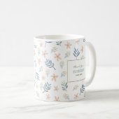 Wildblumen-Hochzeits-Monogramm-Dankeschön-Tasse Kaffeetasse (VorderseiteRechts)
