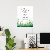 Wildblumen Hochzeits-Willkommensschild Poster (Heimbüro)