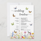 Wildblumen Hochzeitsbrief und Zeitkarte Einladung (Rückseite)