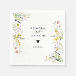 Wildblumen Hochzeitscocktails Serviette