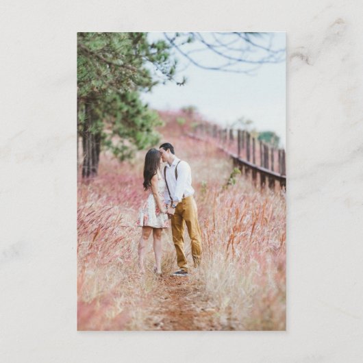 Wildblumen Hochzeitsdetails QR Foto Beilage Karte (Rückseite)