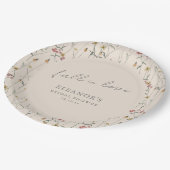 Wildblumen-Hochzeitsdusche Boho Floral Pappteller (Schrägansicht)