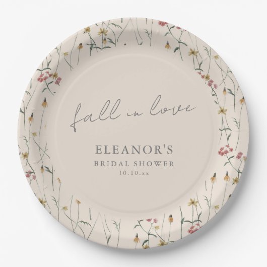 Wildblumen-Hochzeitsdusche Boho Floral Pappteller (Vorderseite)
