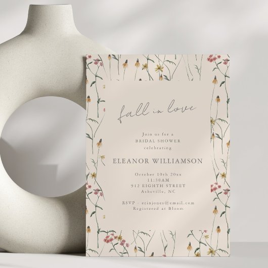 Wildblumen-Hochzeitsdusche 'Verliebe dich' Boho-Bl Einladung