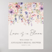 Wildblumen-Hochzeitsdusche-Willkommensschild Poster (Vorne)