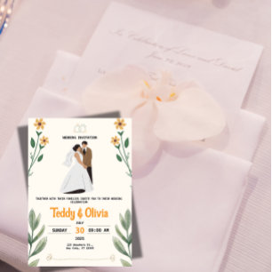 Wildblumen-Hochzeitseinladung Einladung