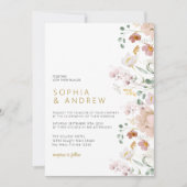 Wildblumen Hochzeitseinladung Einladung (Vorderseite)