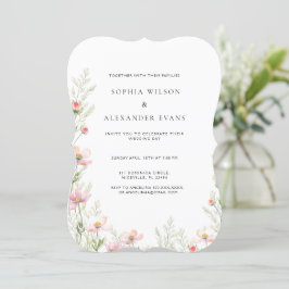 Wildblumen Hochzeitseinladung in einem sanften rom Einladung