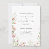 Wildblumen Hochzeitseinladung in einem sanften rom Einladung (Vorderseite)