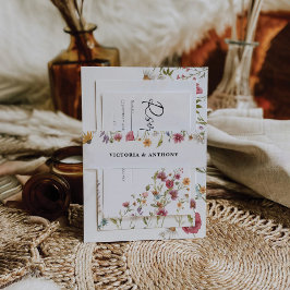 Wildblumen Hochzeitsfeiern Bauchband Einladungsbanderole