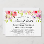 Wildblumen Hochzeitsfeiern Probe & Abendessen Einladung (Vorderseite)