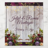 Wildblumen, Hochzeitsfeiern und Hochzeiten - Lila Weinetikett (Einzelnes Label)