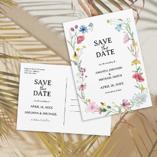 Wildblumen-Hochzeitsfloristik  Save The Date